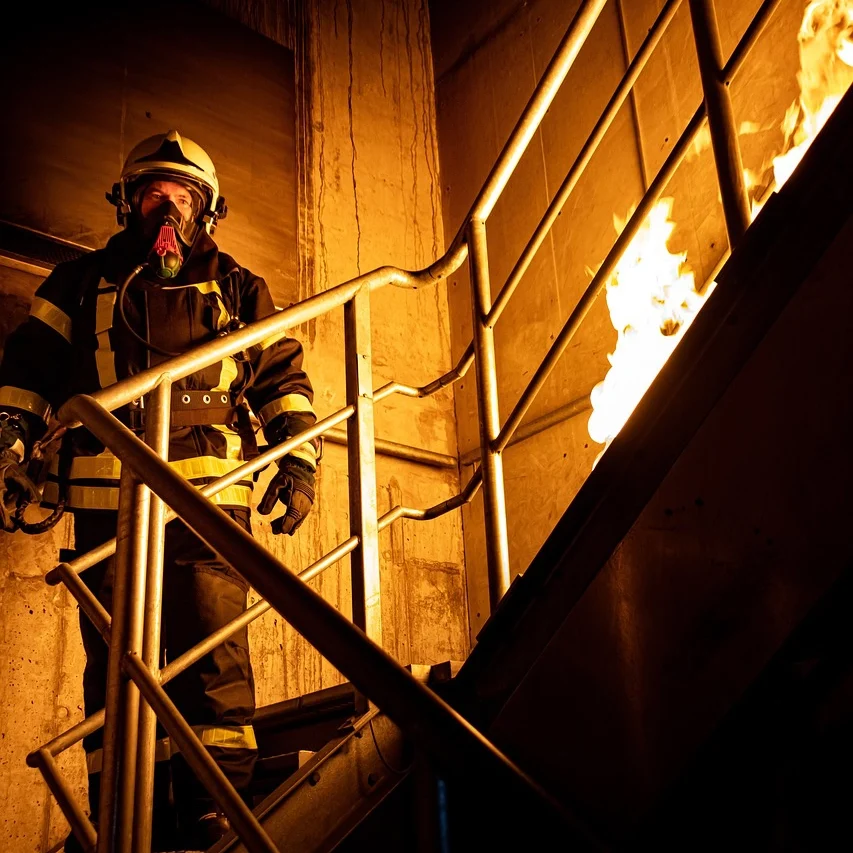 Qué hacer en caso de incendio en tu domicilio 2 bombero durante un incendio